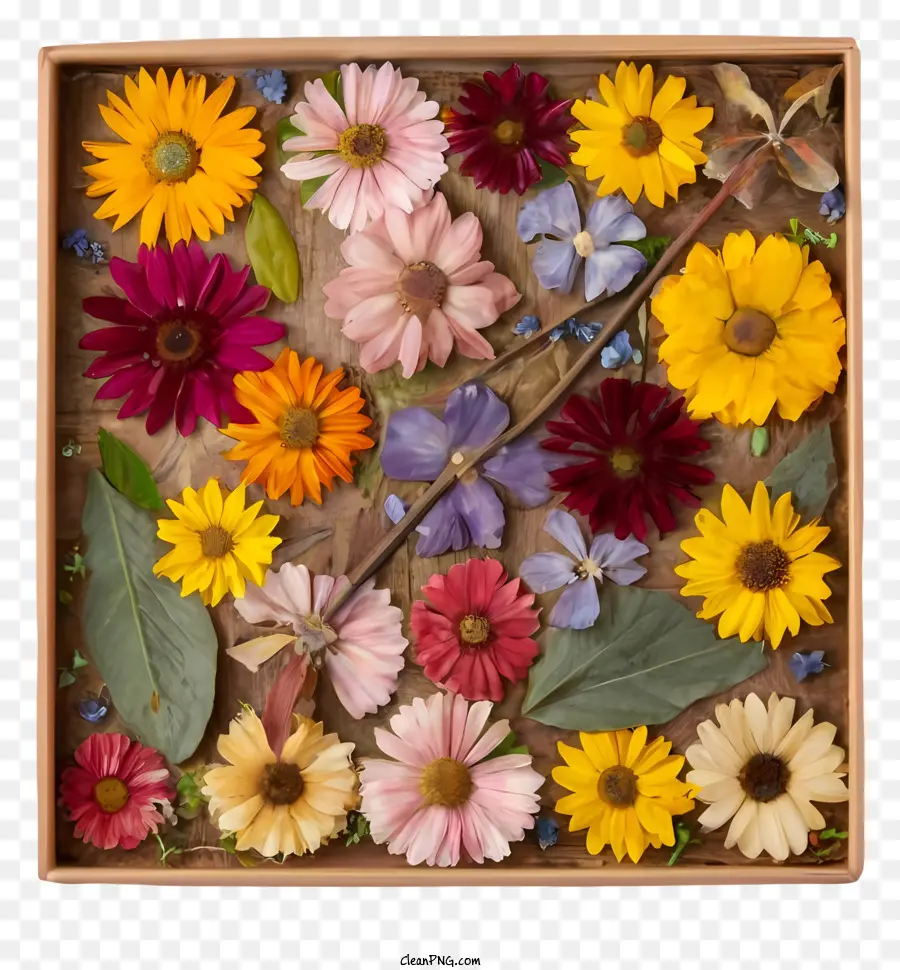 Coffret En Bois，Boîte De Fleurs PNG