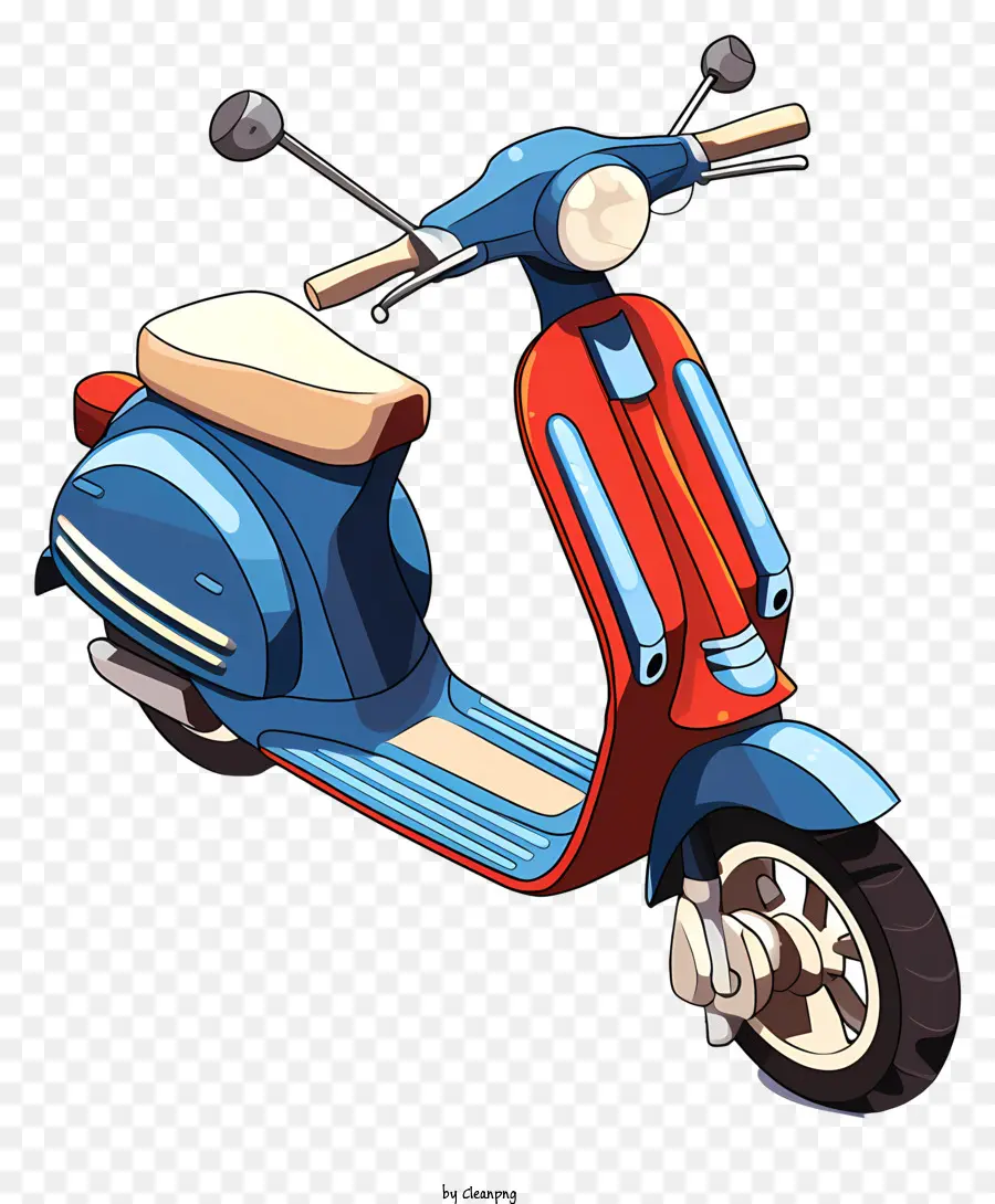 Scooter，Scooter Rouge Et Bleu PNG