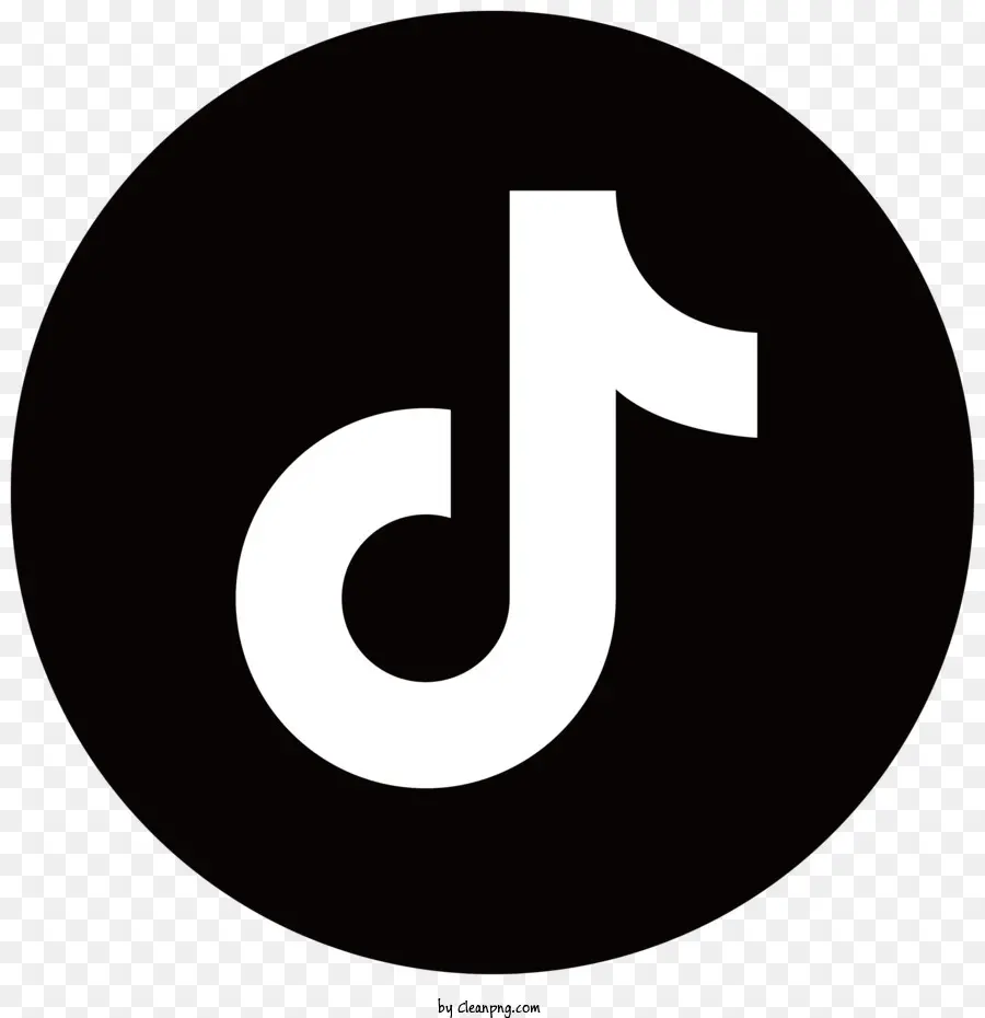 Logo Tiktok，Noir Et Logo Blanc PNG