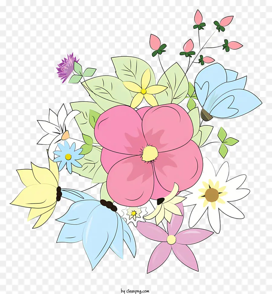 Arrangement Floral，Fleurs Colorées PNG