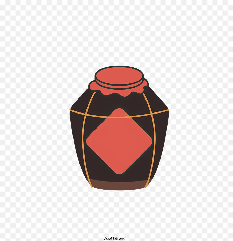 Pot En Verre Rouge，Pot Marron PNG