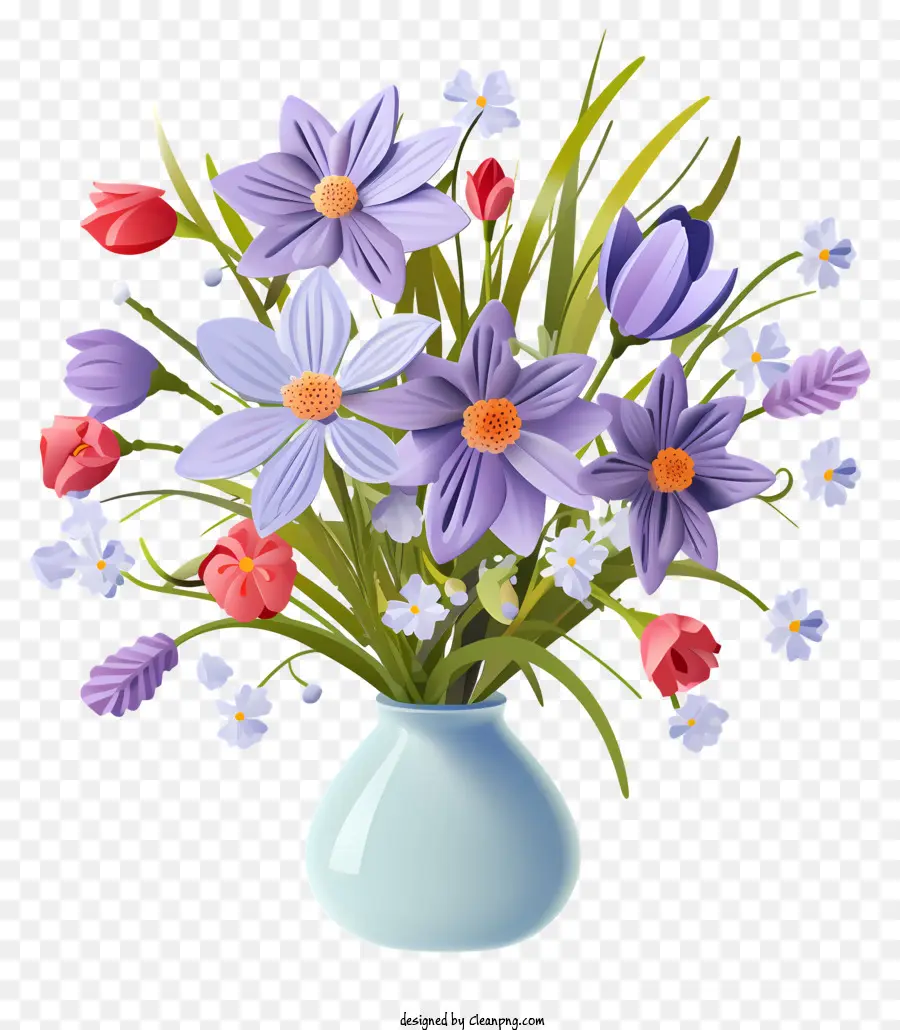 Vase De Fleurs，Fleurs Colorées PNG