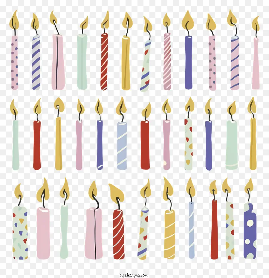 Bougies Colorées，Bougies D'anniversaire Colorées PNG