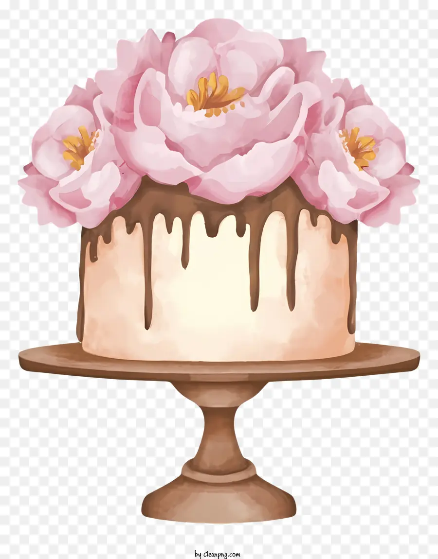 Gâteau，Fleurs Roses PNG