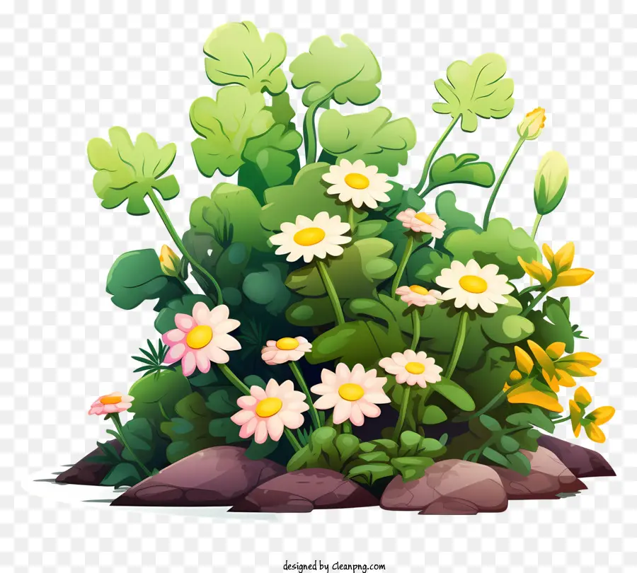 Dessin Animé De Fleurs，Groupe De Fleurs PNG