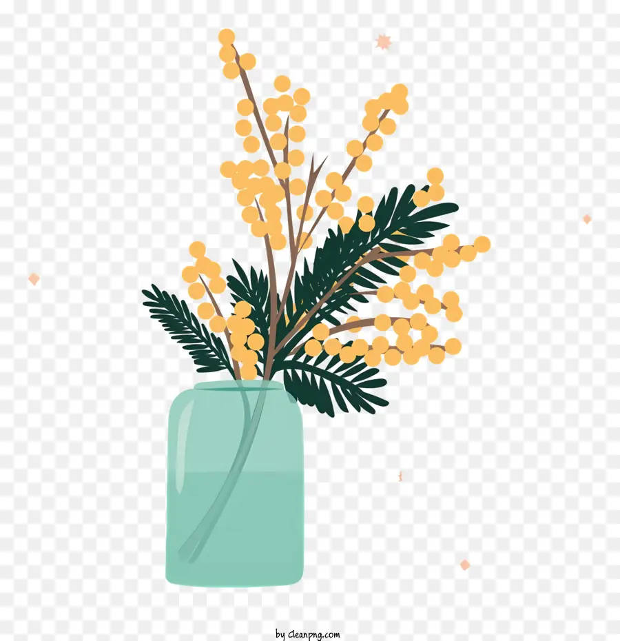 Vase En Verre，Fleurs PNG