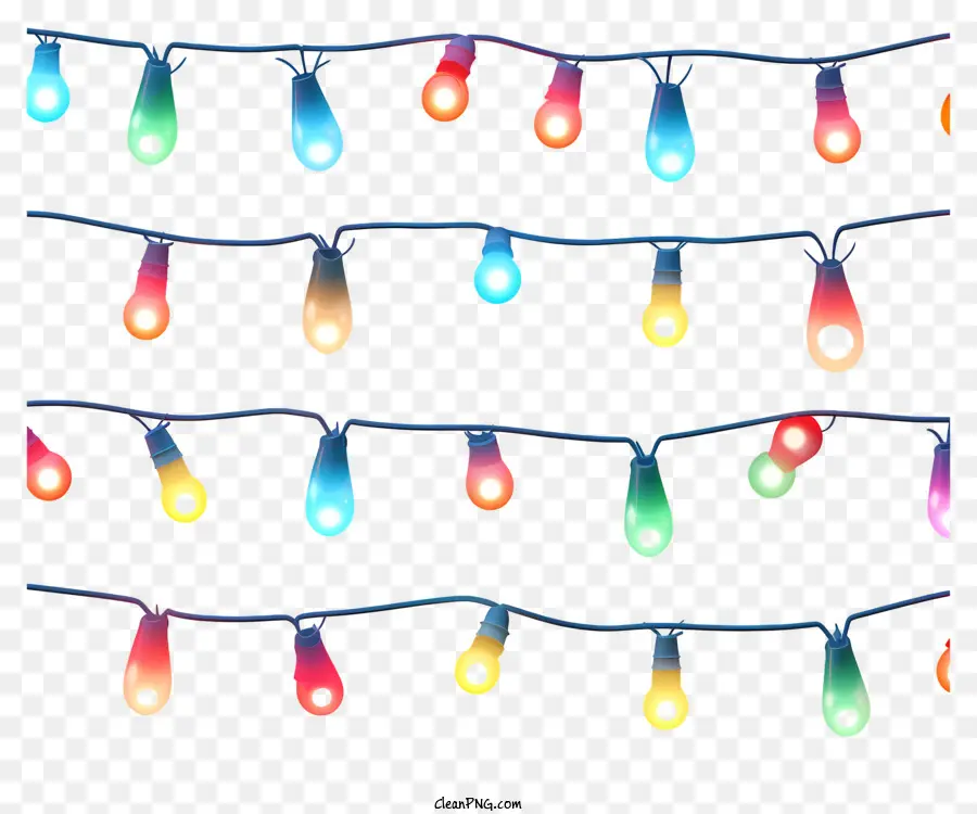 Lumières Festives，Ampoules Multicolores PNG