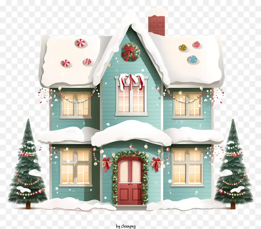 La Maison De Noël，Mignon Et Coloré PNG