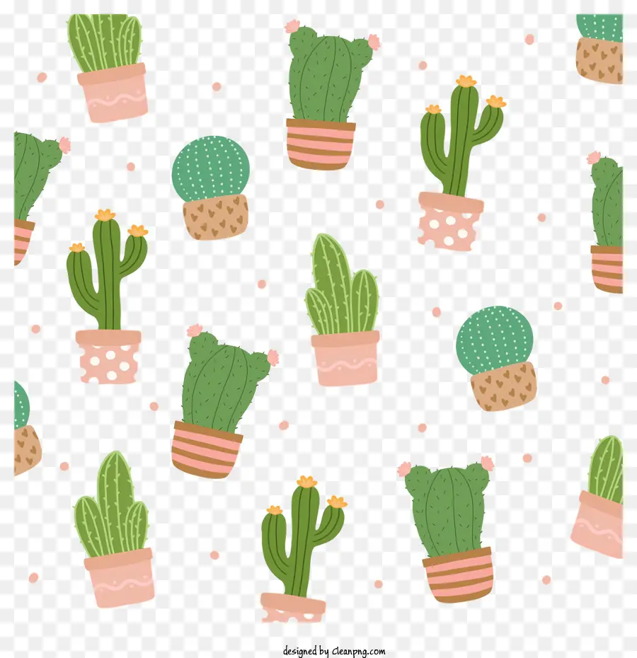 Motif De Cactus，Cactus En Pot PNG
