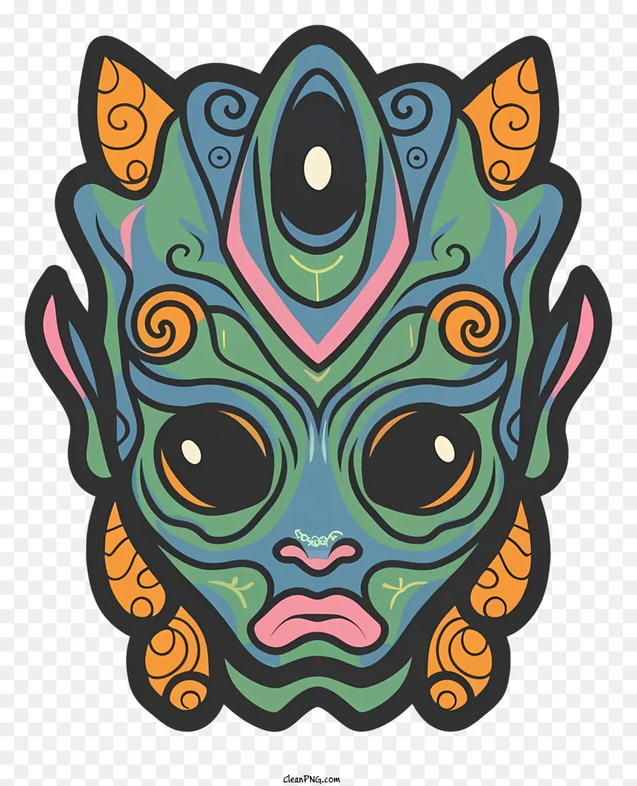 Créature Colorée，Masque Coloré PNG