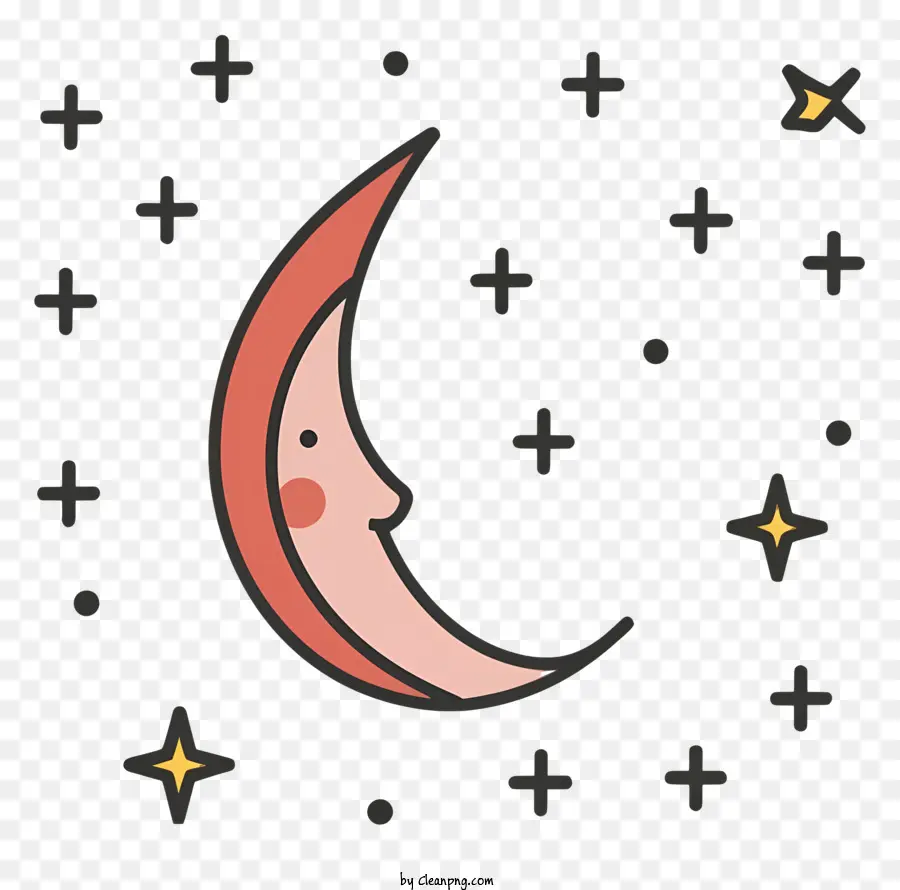 Icône De La Lune，Croissant Rouge Lune PNG