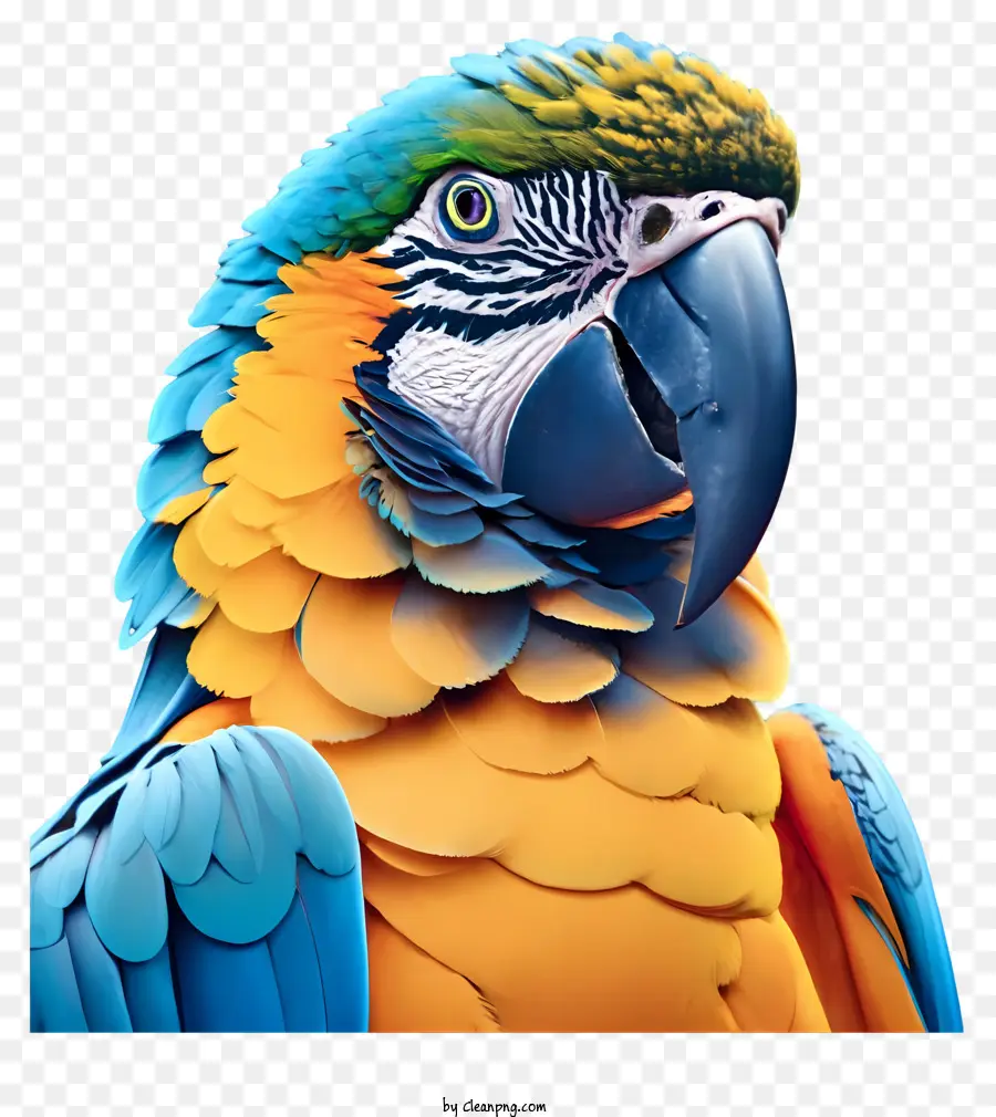 Perroquet Bleu Et Jaune，Close Up Parrot PNG