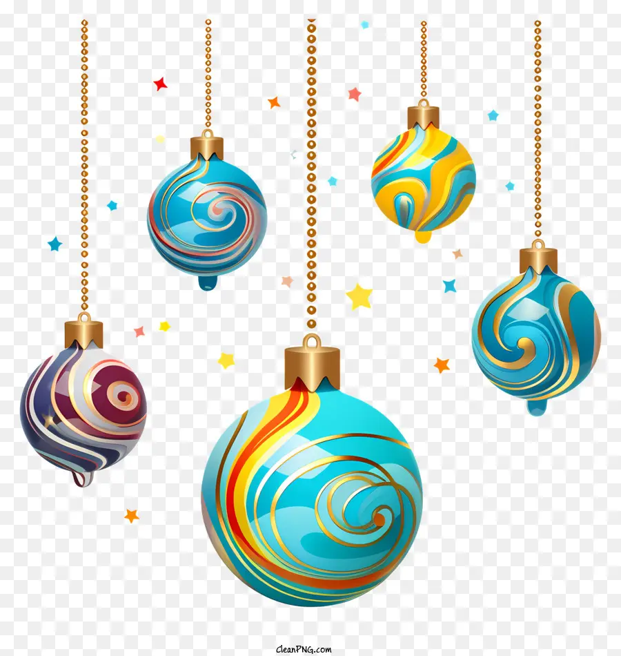 Boules Colorées，Ornements De Noël PNG