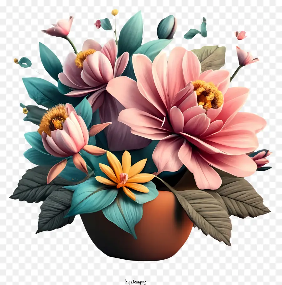 Vase，Fleurs Roses PNG