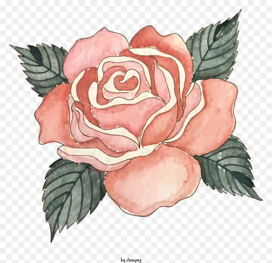 Peinture à L'aquarelle，Pêche Rose PNG