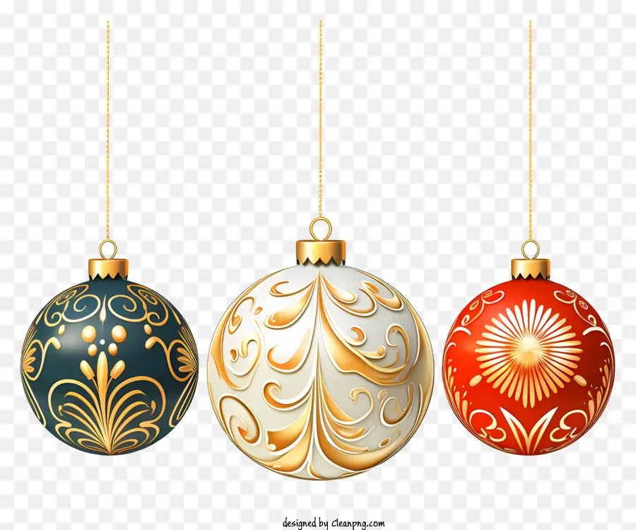Boules De Noël，Décorations De Noël Ornées PNG