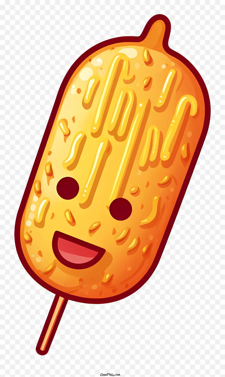 Cartoon Ice Pop，Glace Souriant PNG
