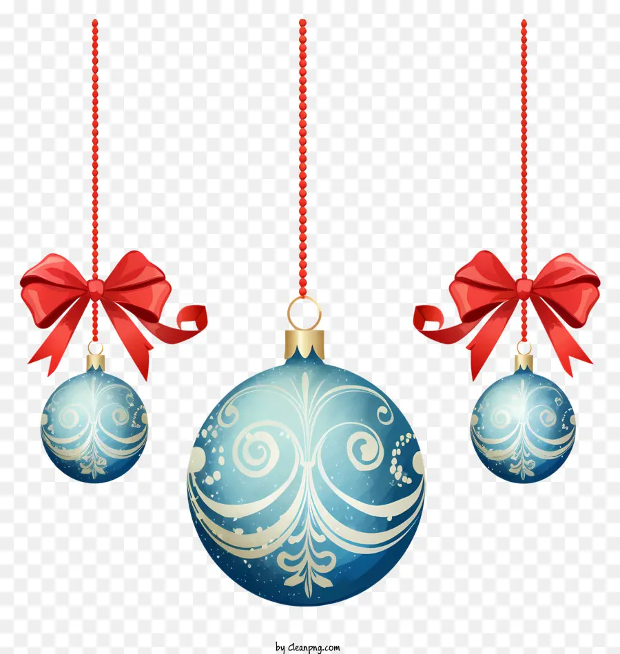 Les Décorations De Noël，Boules Bleues PNG