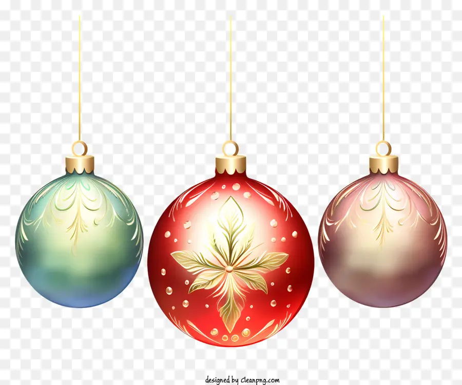 Des Décorations De Noël，Ornements Colorés PNG