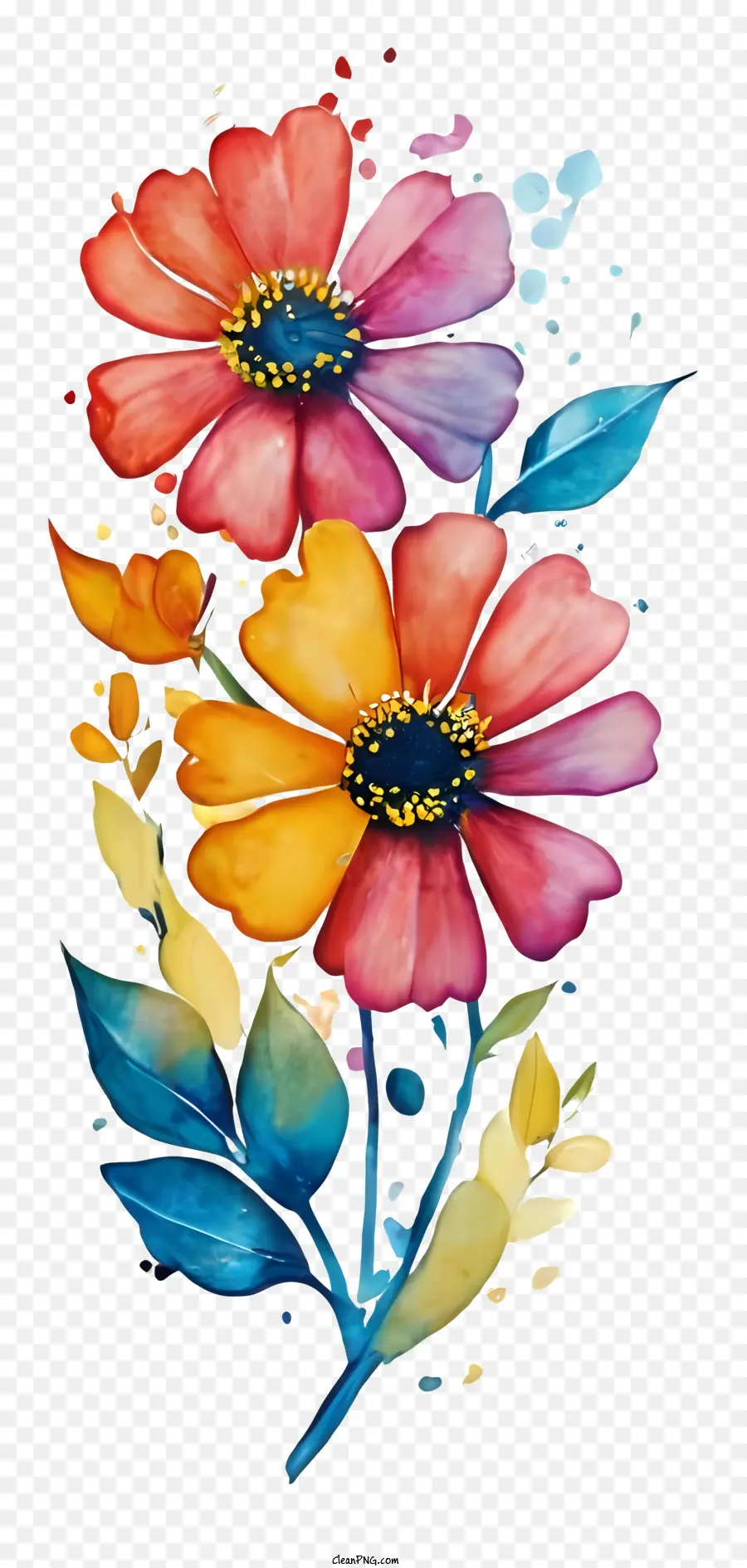 Fleurs Colorées，Fleurs Vibrantes PNG