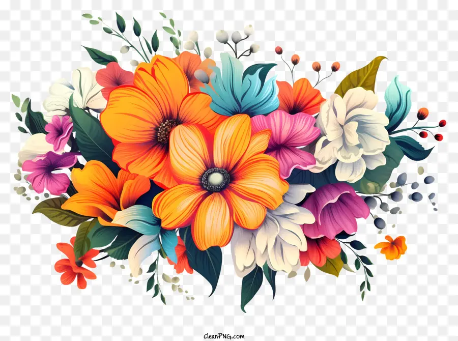 Fleurs Colorées，Bouquet PNG