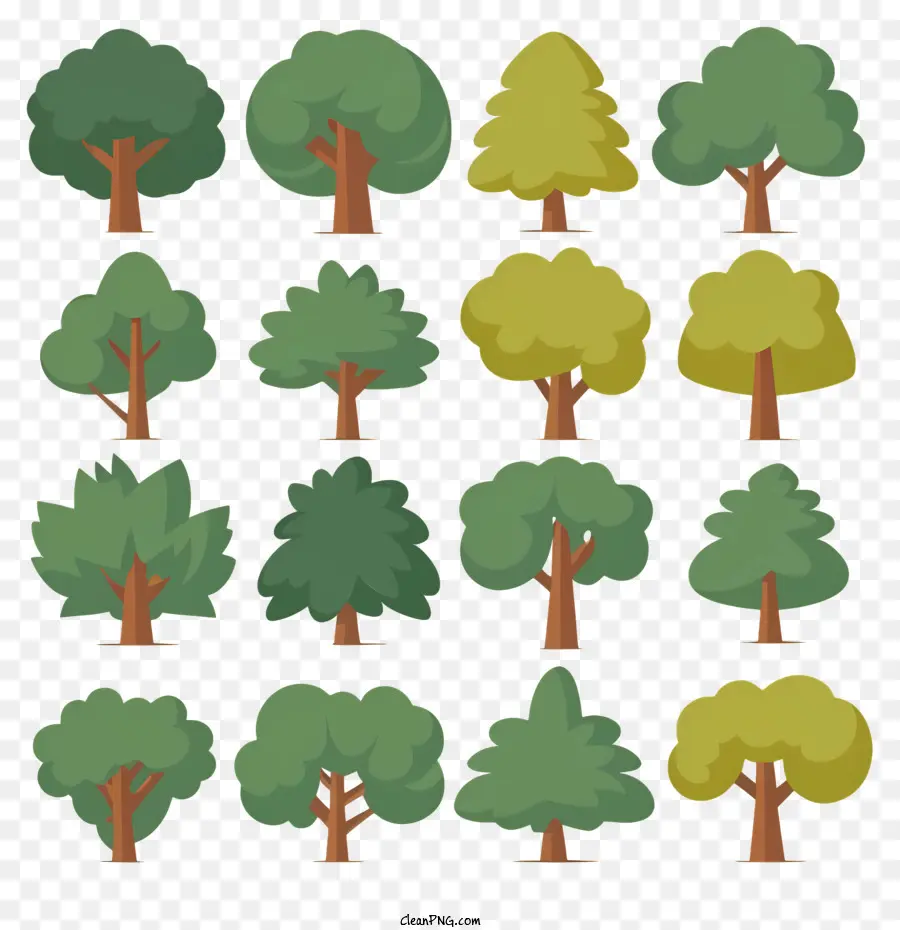 Illustrations Vectorielles，Arbres PNG