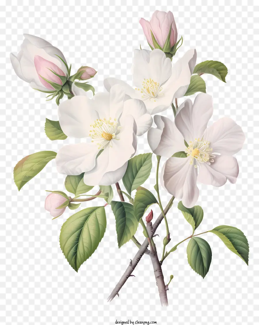 Fleurs De Pommiers，Fleurs Blanches PNG