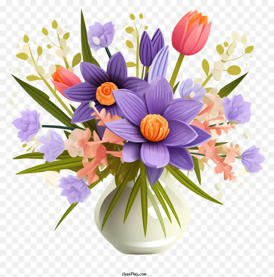 Bouquet De Fleurs，Fleurs Pourpres PNG