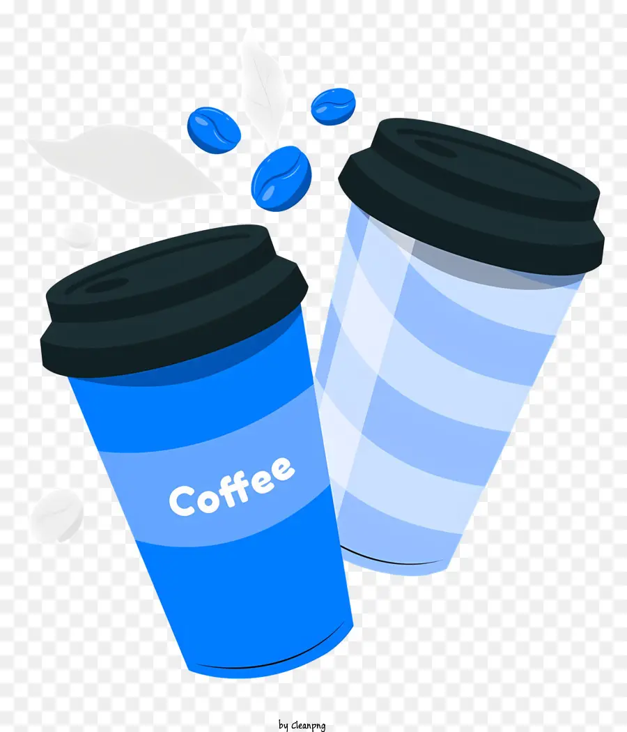 Les Tasses De Café，La Bande Bleue PNG