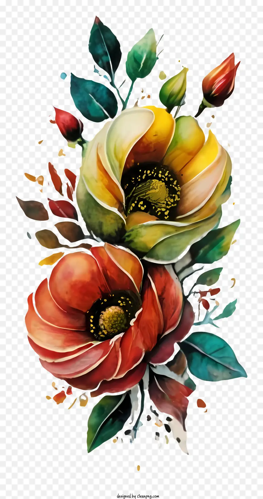 Arrangement De Fleurs，Grand Vase PNG