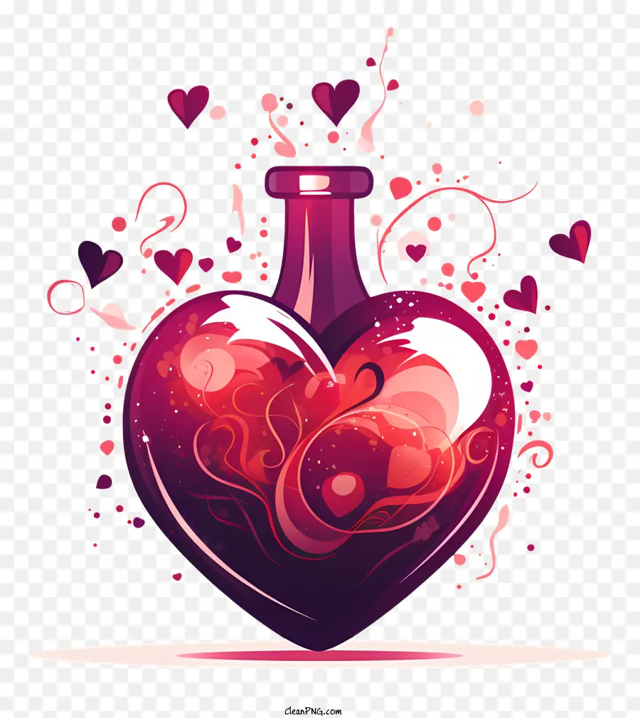 Flacon En Forme De Coeur，Potion De Cœur PNG