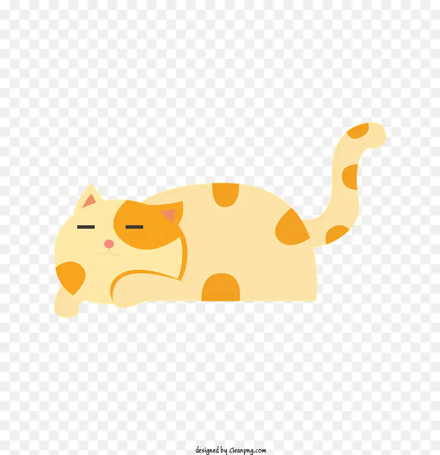 Chat De Dessin Animé，Chat Endormi PNG