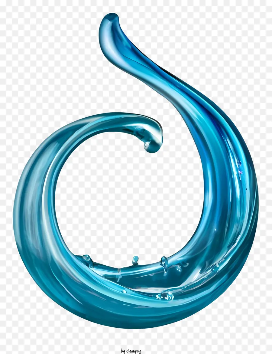 Tourbillon Bleu，En Spirale En Gouttelettes D'eau PNG