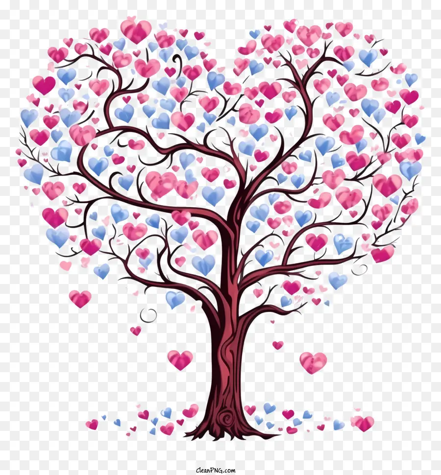 Amour，Arbre Coeur Coloré PNG