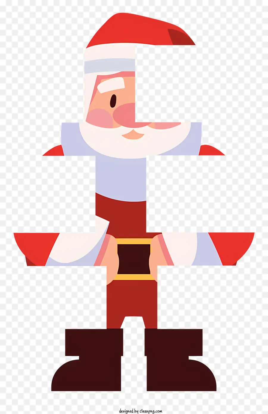 Personnage De Dessin Animé Du Père Noël，Costume Rouge Et Blanc PNG