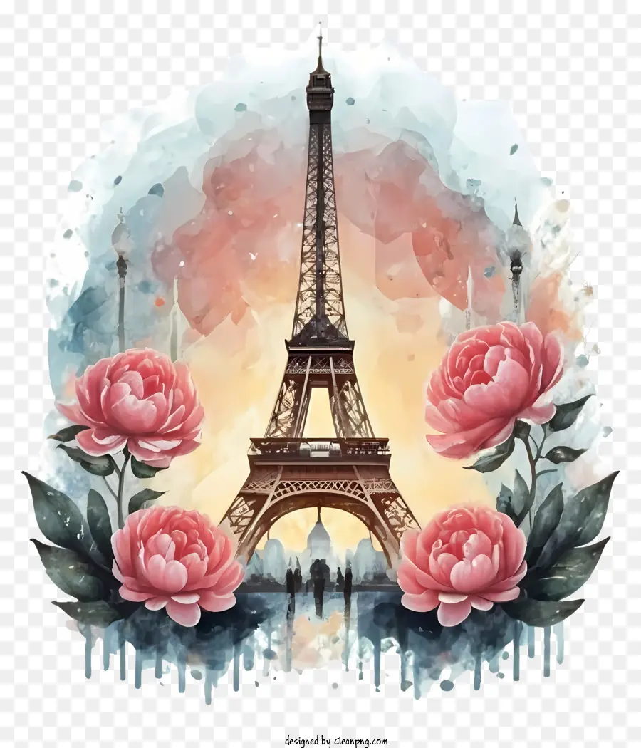 Tour Eiffel，Peinture PNG