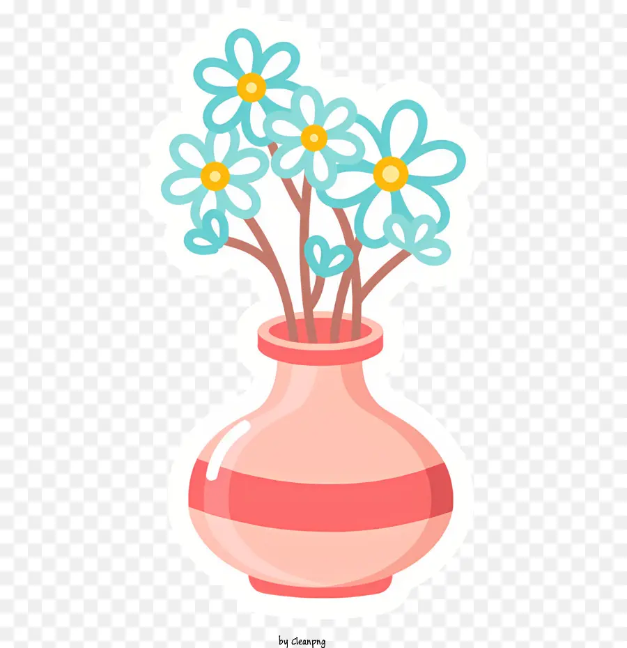 Rose Vase，Fleurs Blanches PNG