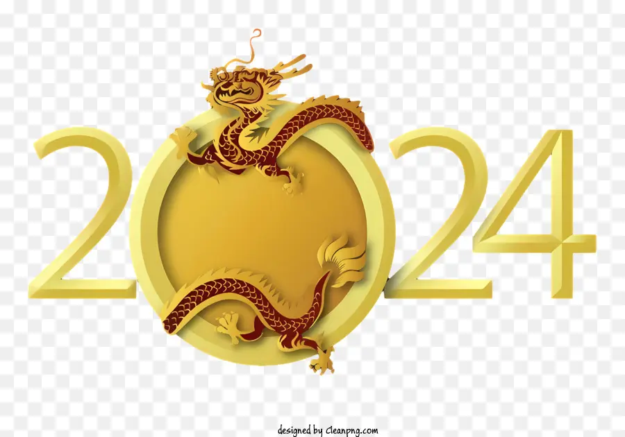 Année Du Dragon，2024 Avec Dragon PNG