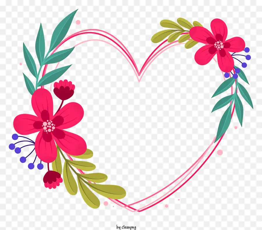 Couronne De Fleurs En Forme De Cœur，Symbole D'amour PNG