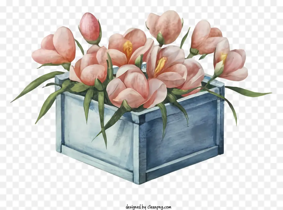 Peinture à L'aquarelle，Tulipes Roses PNG