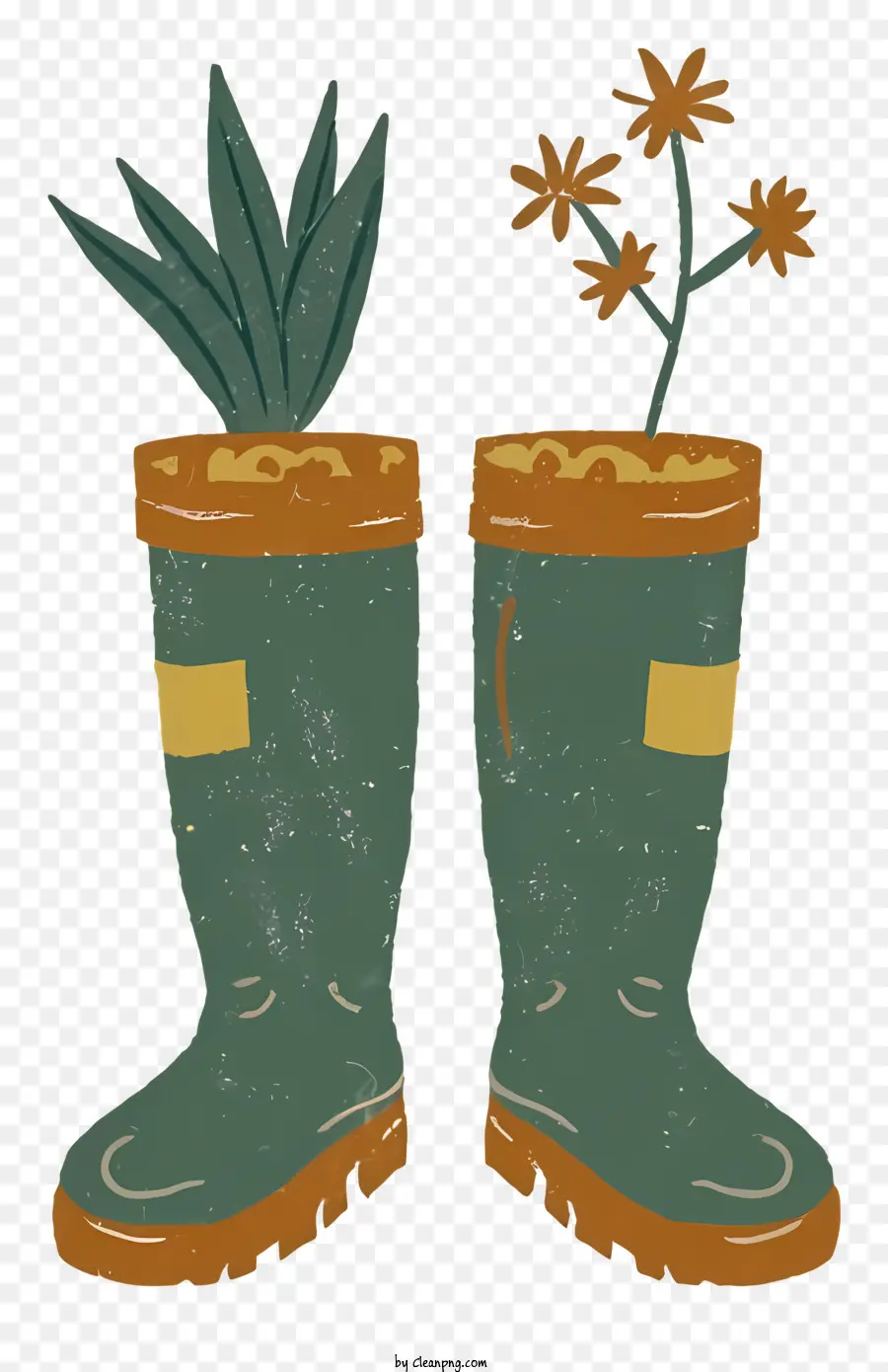 Bottes En Caoutchouc Vertes，Jardinières De Bottes PNG