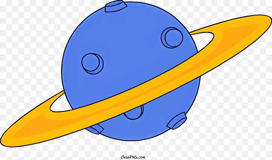 Planète，Rim Extérieur Jaune Et Bleu PNG