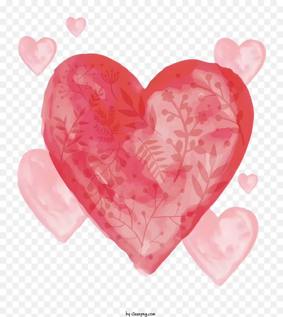 Coeur Aquarelle，Amour PNG