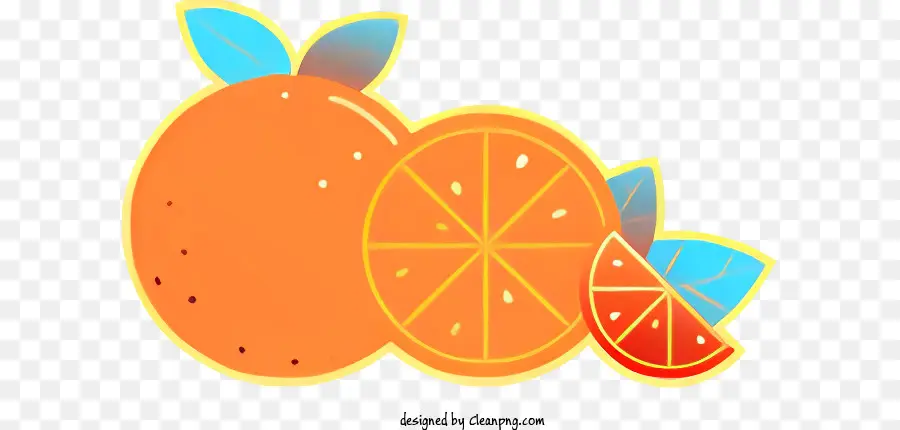 Tranche D'orange，Orange De Dessin Animé PNG