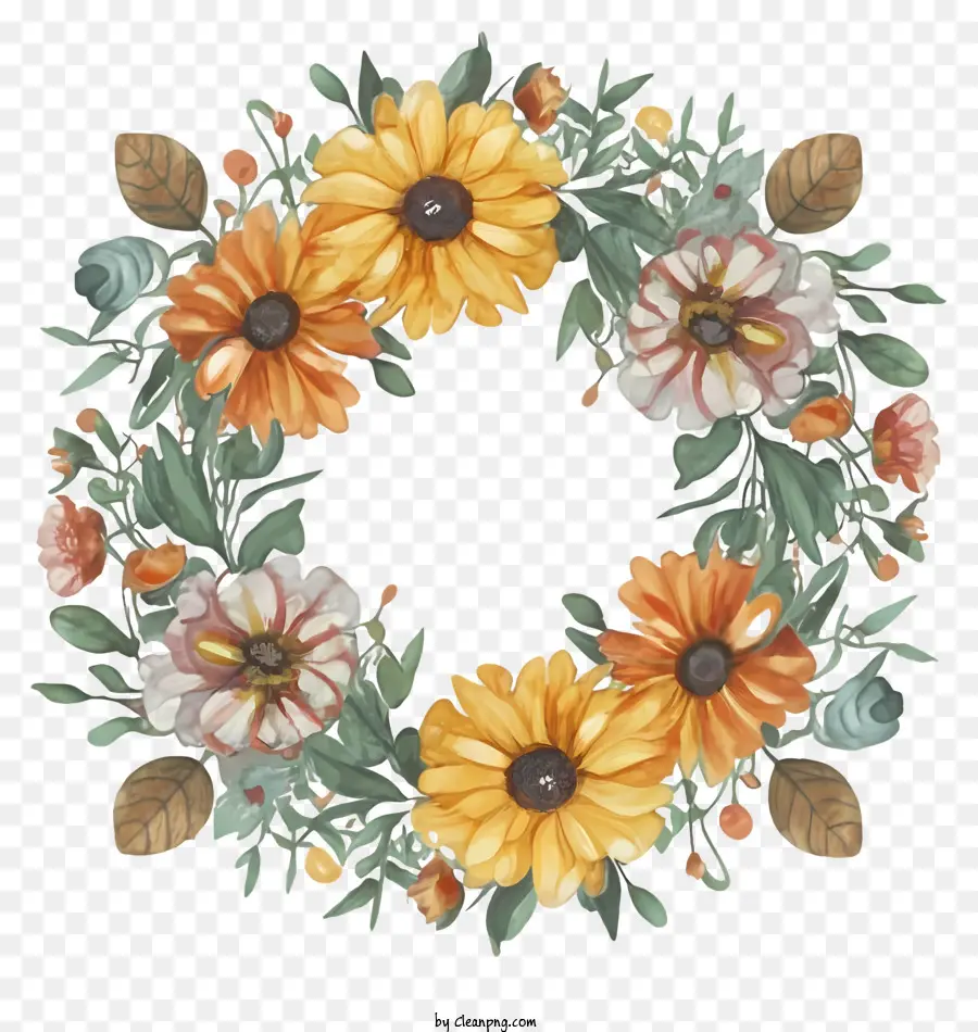 Couronne De Fleurs，Couronne Florale PNG