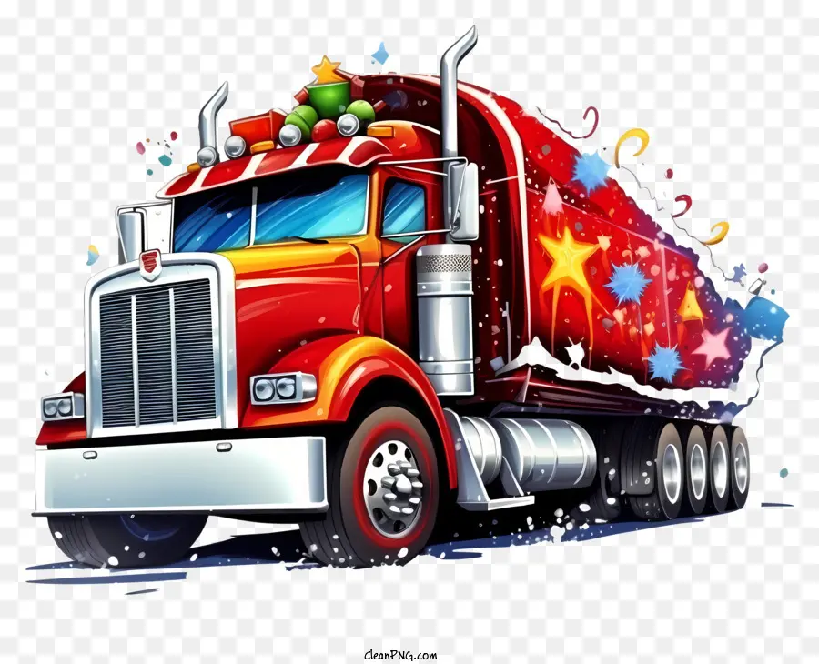 Camion De Vacances，Camion De Noël Rouge PNG