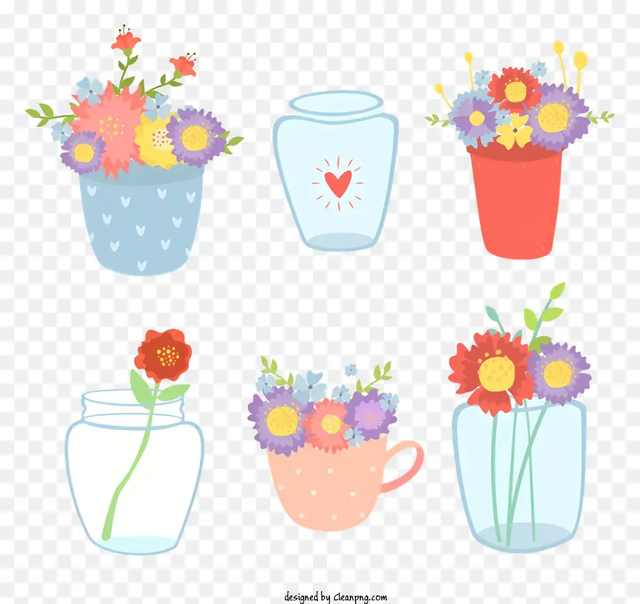 Fleurs，Vases à Fleurs PNG