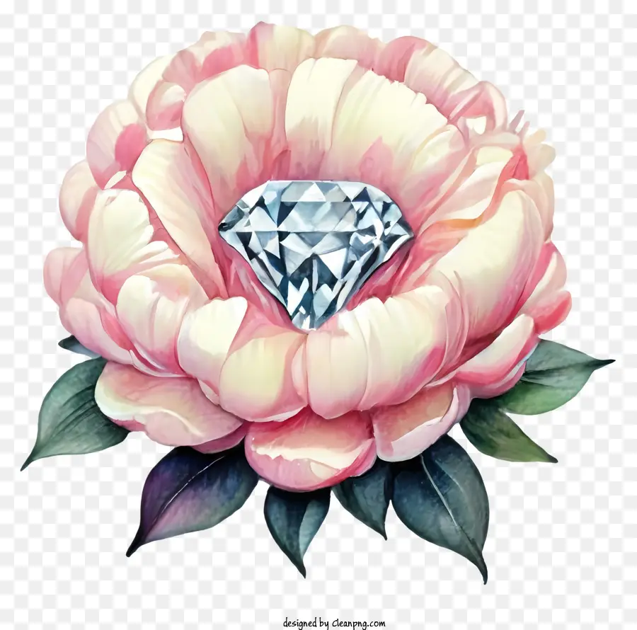 Fleur Rose，Pièce Maîtresse Du Diamant PNG