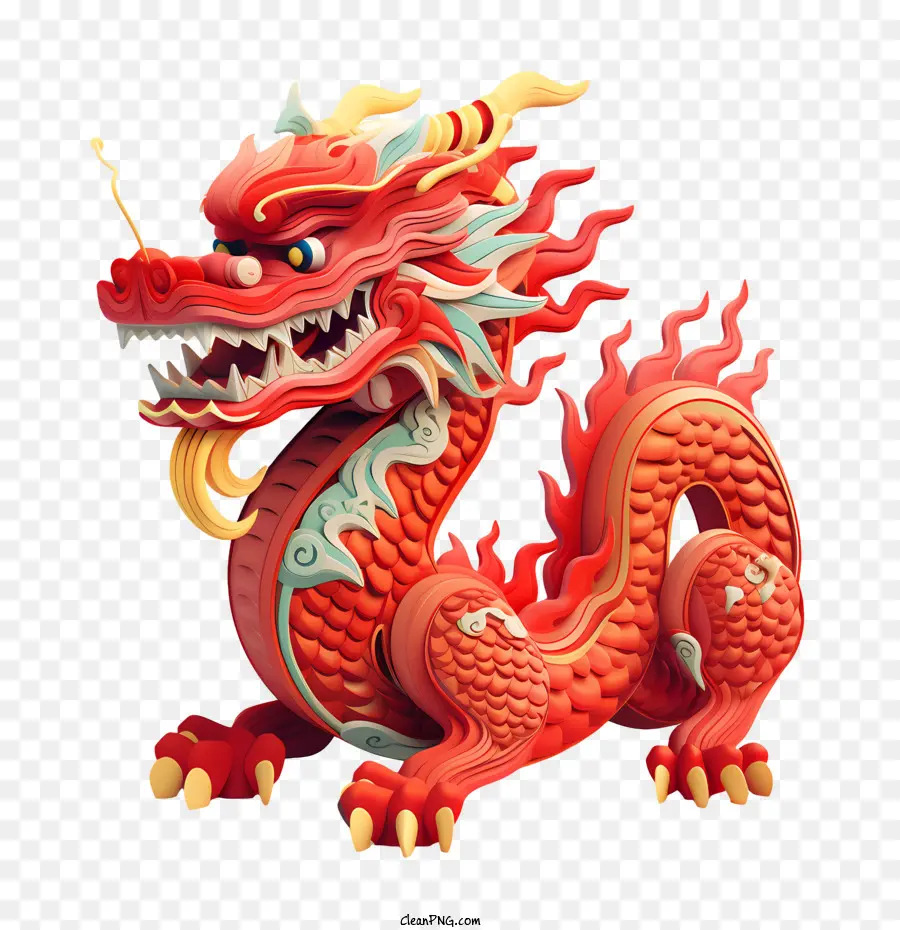 Dragon Chinois，Rouge PNG
