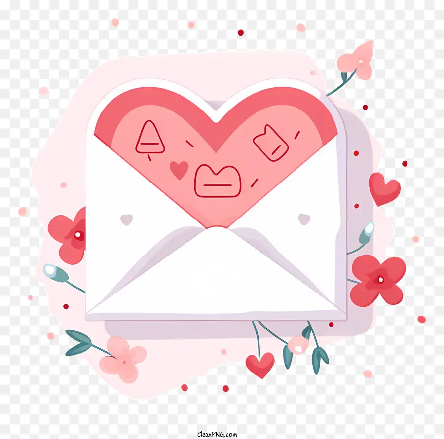 Papier En Forme De Coeur，Enveloppe Avec Des Coeurs PNG